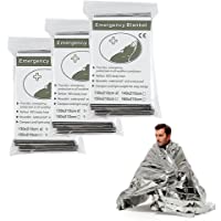 Mantas térmicas de emergencia- mantas reflectantes de supervivencia y para primeros auxilios (plateada).